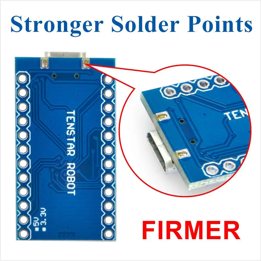 OSOYOO Pro Micro ATmega32U4 5V/16MHz Modul mit 2 Zeile Pin Header Ersetzen mit ATmega328 Pro mini für Arduino