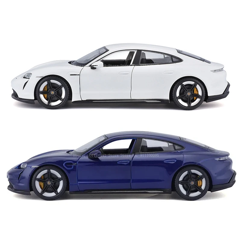 Bburago 1:24 Scale Porsche Taycan Turbo S Blue alloy racing car Alloy Luxury Vehicle Diecast Cars Model Toy Collection Gift