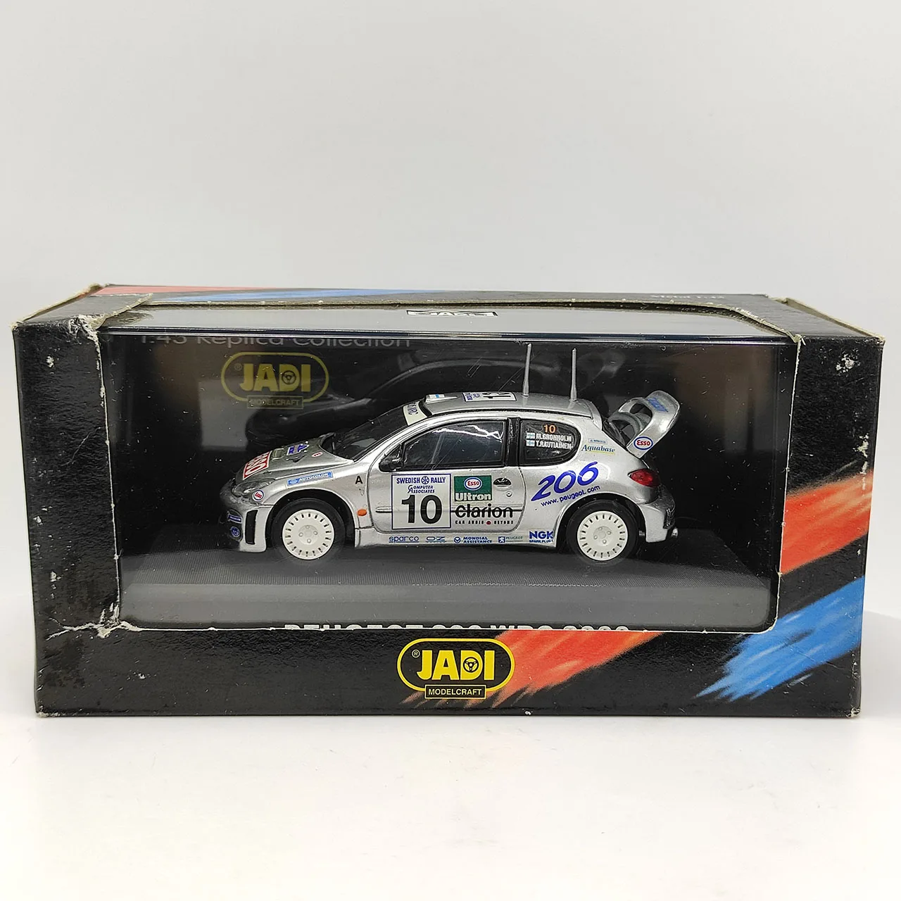 Дефект поверхности краски, литой под давлением JADI, масштаб 1:43, Peugeot 206 WRC 2000 # 10-сплавная модель автомобиля, Коллекционная игрушка, подарочный сувенирный дисплей Дефект поверхности краски, литой под давлением JADI, масштаб 1:43, Peugeot 206 WRC 2000 # 10-сплавная модель автомобиля, Коллекционная игрушка, подарочный сувенирный дисплей
