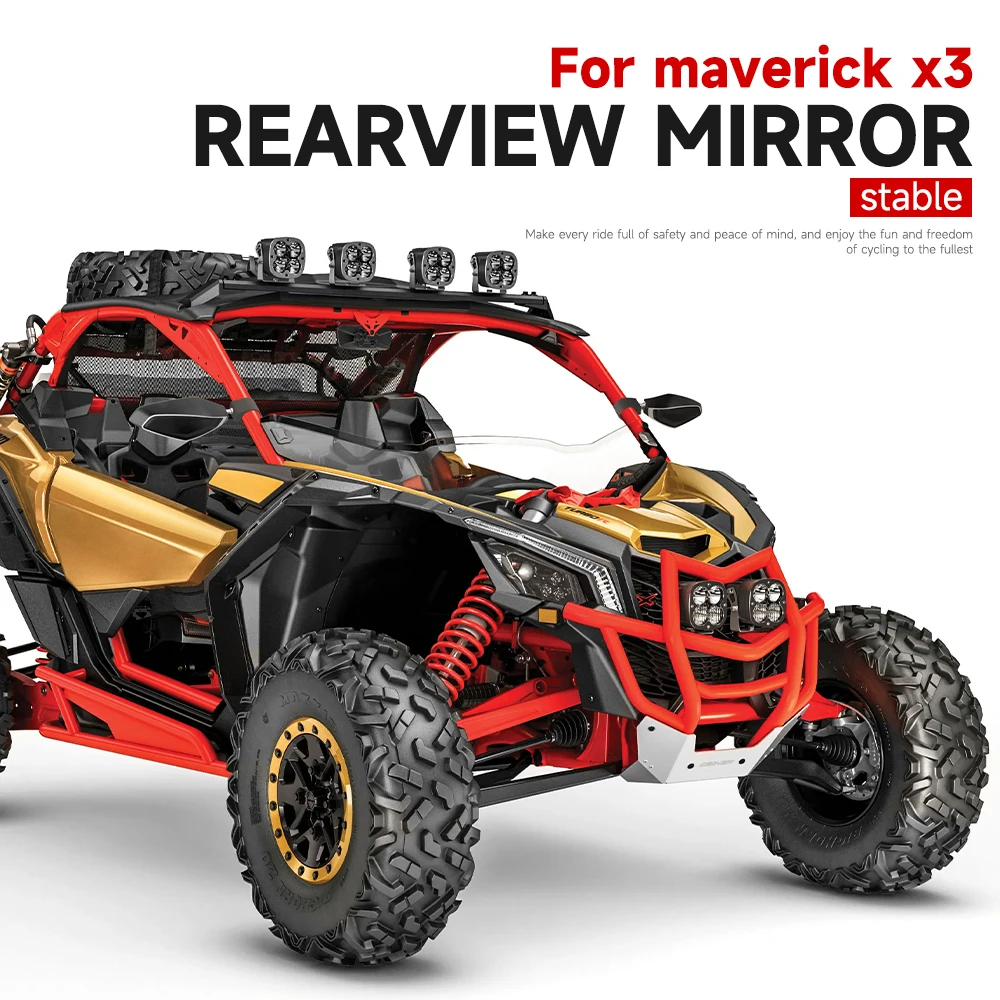 For Can-Am Can Am Maverick X3 Motorcycle Adjustable Rearview Rear View Mirrors Glass Back Side View Mirrors Kit