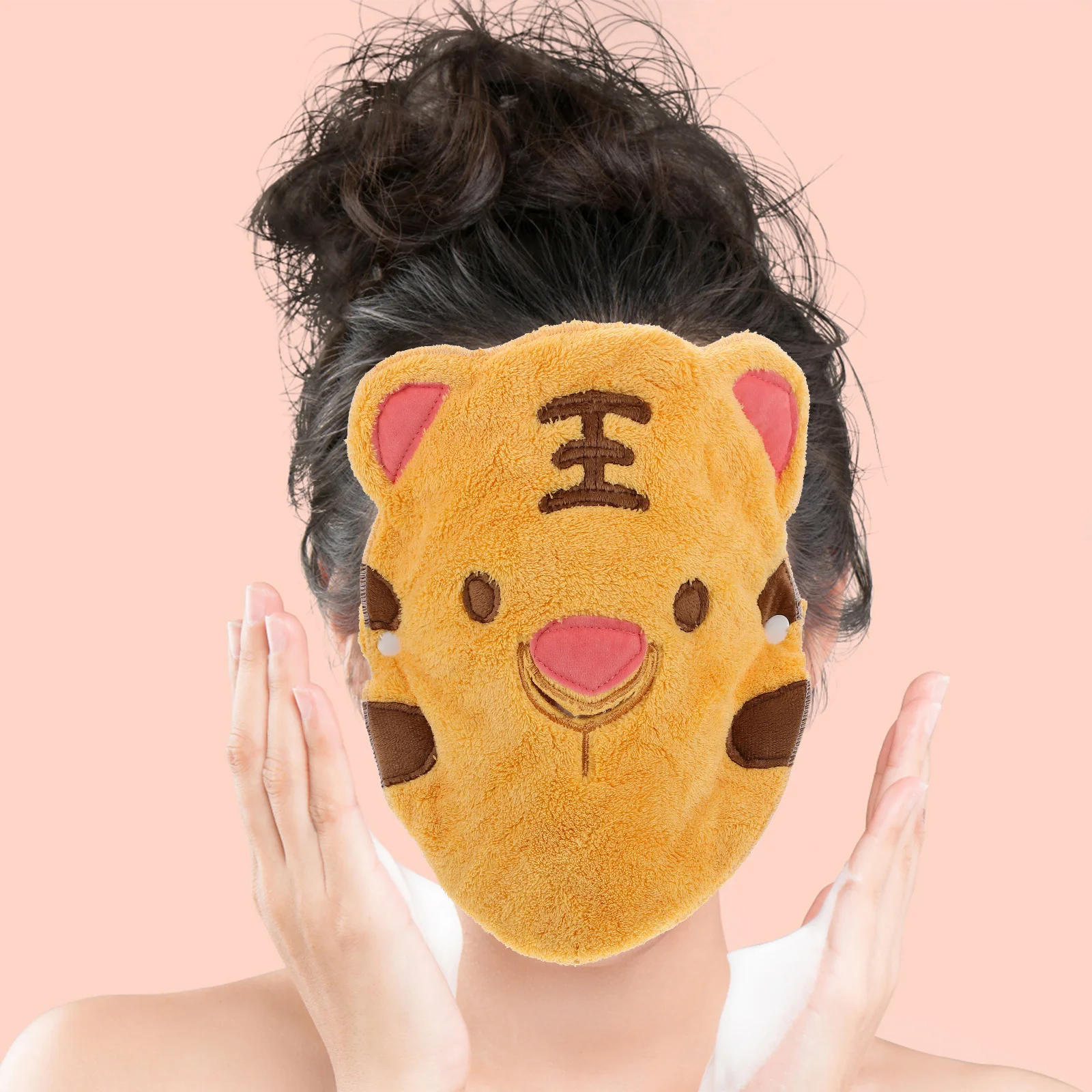 1 مجموعة الكرتون الباردة الساخنة ضغط قناع الوجه منشفة شريط مرن ثقب الأنف المرجان الصوف الوجه سبا ترطيب منشفة العناية بالبشرة