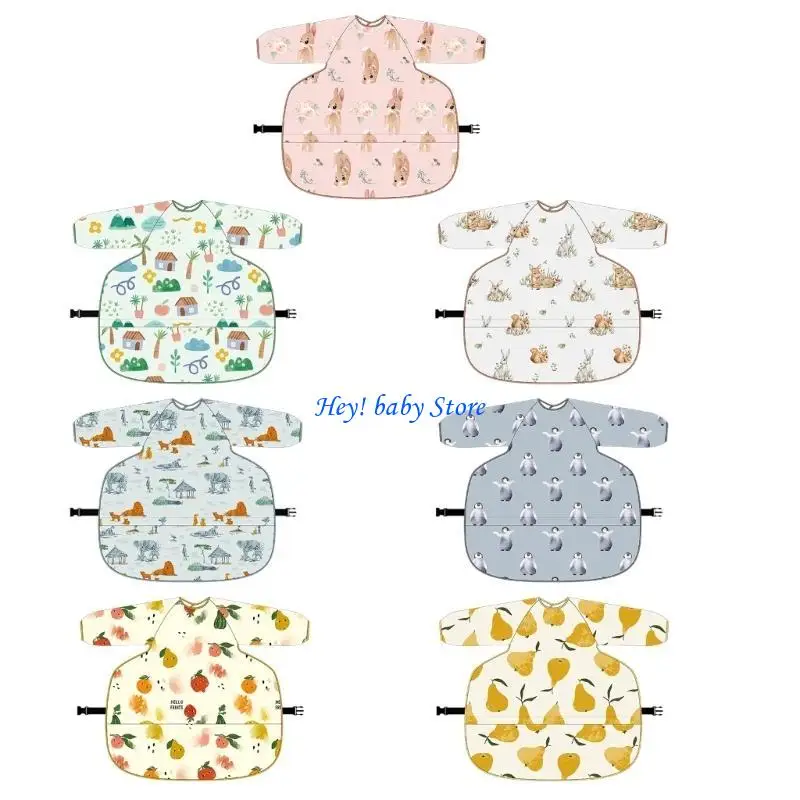 

Q1FE Baby Smock with Sleeves Full Body Bibs for Creative Activity Present