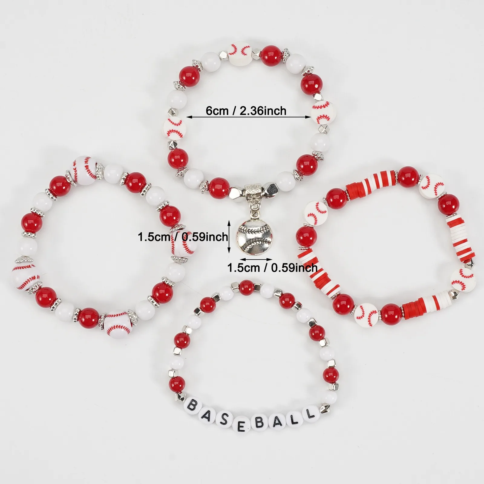 Pulseiras de futebol de rugby para mulheres presentes corda elástica pulseiras de contas esporte marrom argila carta rugby jogo dia pulseira para homem