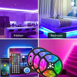 Tira de luces Led de 1-30M y 5V, Control por aplicación Bluetooth, luces LED RGB para TV, USB, WIFI, cinta Led para retroiluminación de TV, decoración de fiesta y habitación