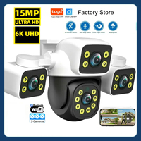 Tuya Smart  15MP Three Lens IP Camera Three Screens Security Auto Tracking Wireless Alarm WIFI CCTV Surveillance Outdoor Camera