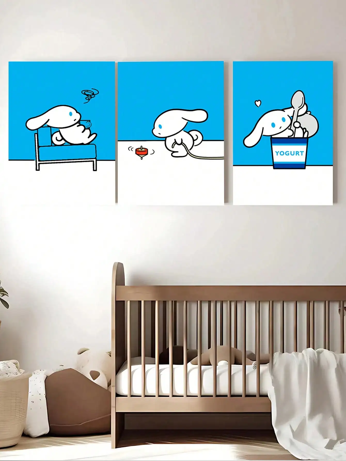 Современный Sanrio Cinnamoroll аниме милый мультяшный постер холст живопись художественная бумага кофейня бар комната Настенный декор девушки безрамный