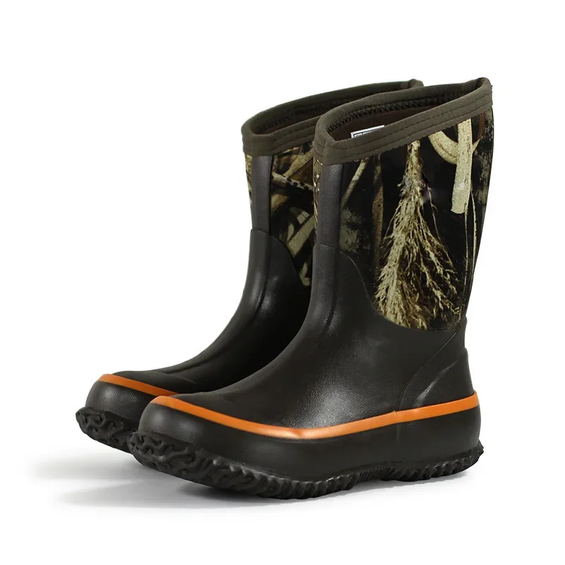 Camouflage Rain Boots Snow Boots Men Women's Camouflage Snow Boots Niu Ba Lang Rain Shoes Niu Ba Lang Men Women's Camouflage Sno