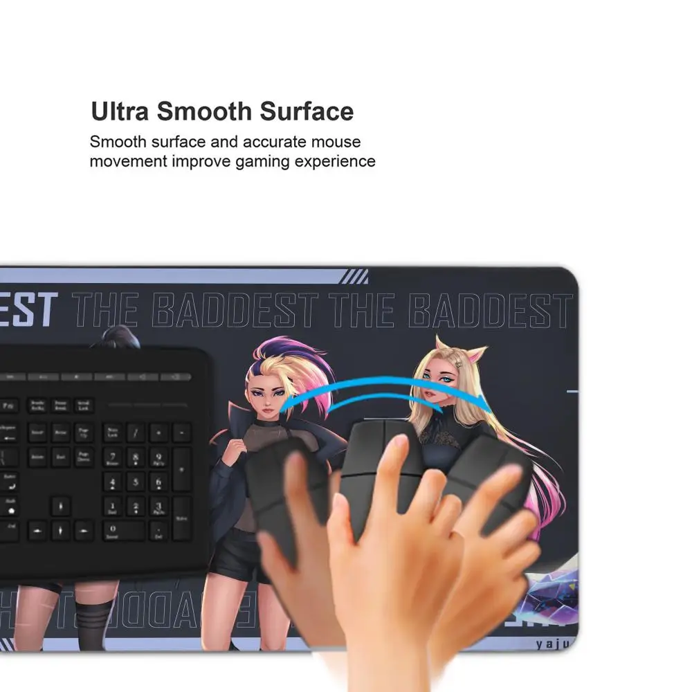 KDA Mouse Pad Mouse Pad Estendido Gaming Keyboard Mats Grande 90x40cm XXL Gamer Mousepad