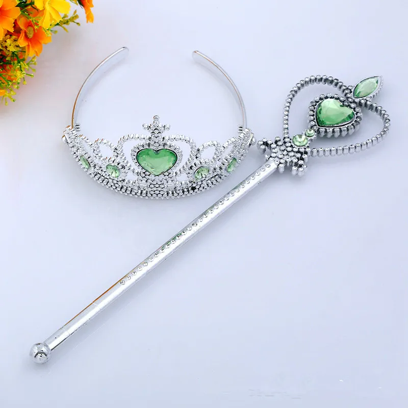 New Cute Crystal Tiara Crown Princess Crown + Magic Wand Girls Party Festival Birthday DIY Decoration Hair Accessories