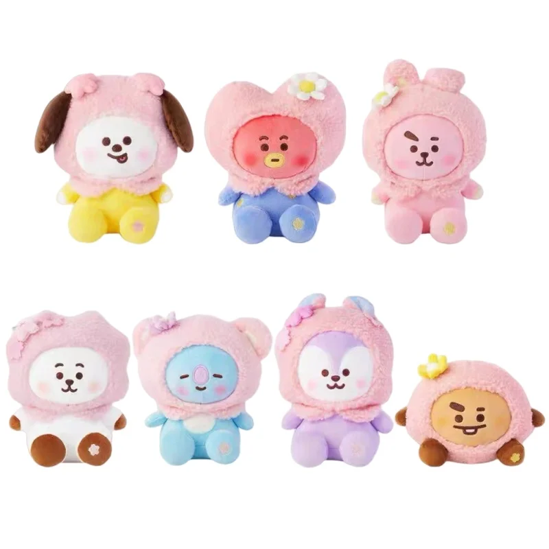 New BT21 Kawaii Tata Rj Chimmy Cooky Shooky Mang Koya Sakura Series Cartoon Plush Doll Pink Bag Ornament Pillow Kids Xmas Gift