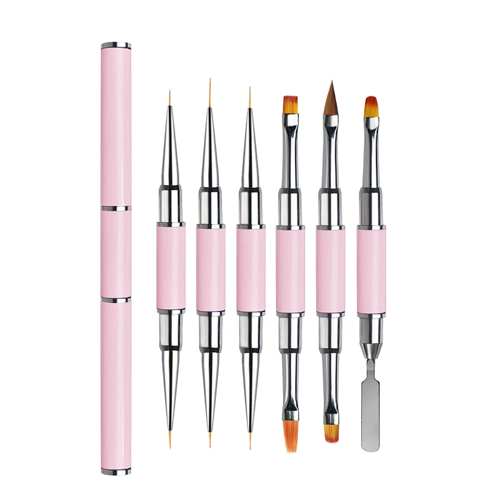 

Dual End Nail Art Brushes Nail Drawing Pen Acrylic Double Head Round Flat Painting Drawing Liner Nail Tools Accessories