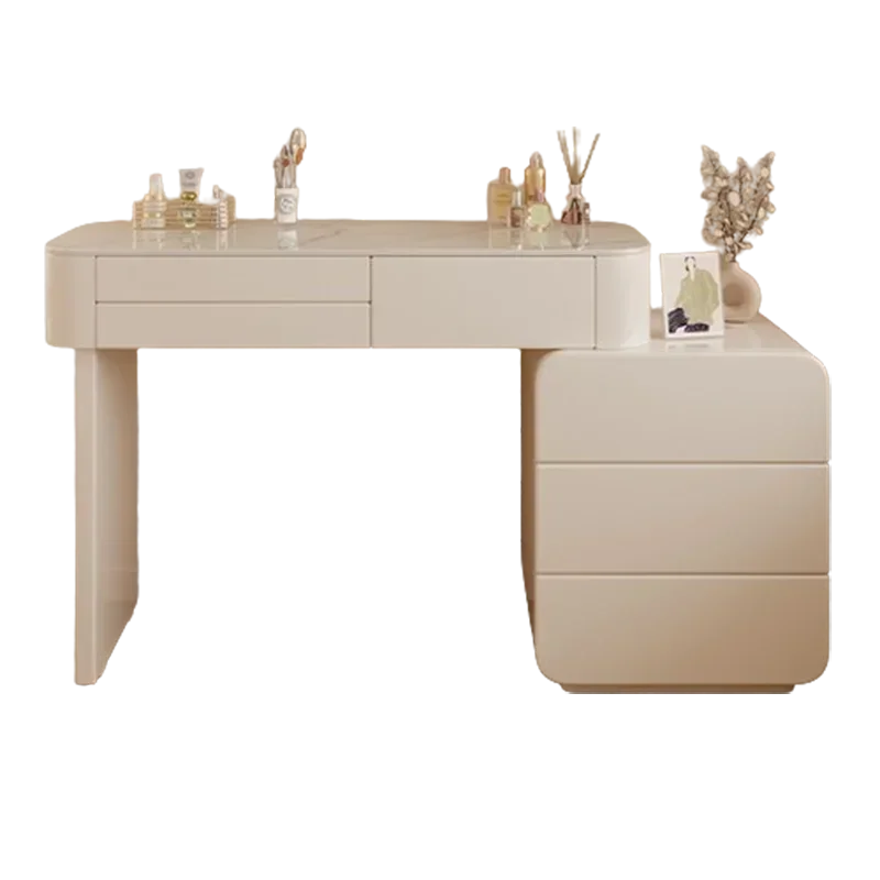 contracted White Dressing Table Modern Mirror Led Nordic Women Dressing Table Lights Corner Comoda Pra Quarto Room Furniture
