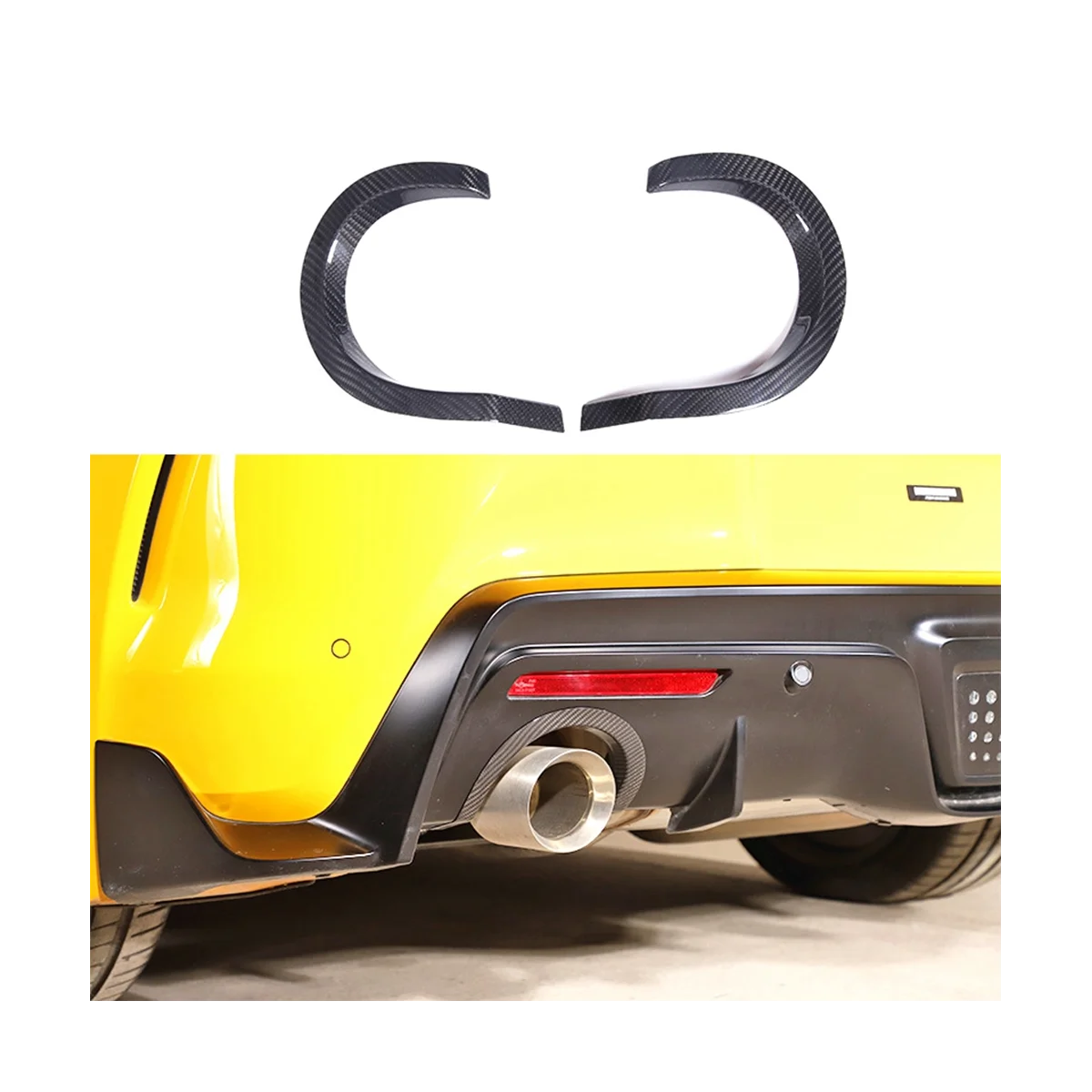 For A90 2019-2022 Dry Carbon Fiber Car Tail Throat Exhaust Upper Frame Cover Trim Decorative Accessories