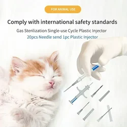 40pcs Separated Needle Syringe with Microchip for Animal ID Tag With ISO11784/785 FDX-B Dog Chip 134.2KHz FDX-B EM4305 Chip