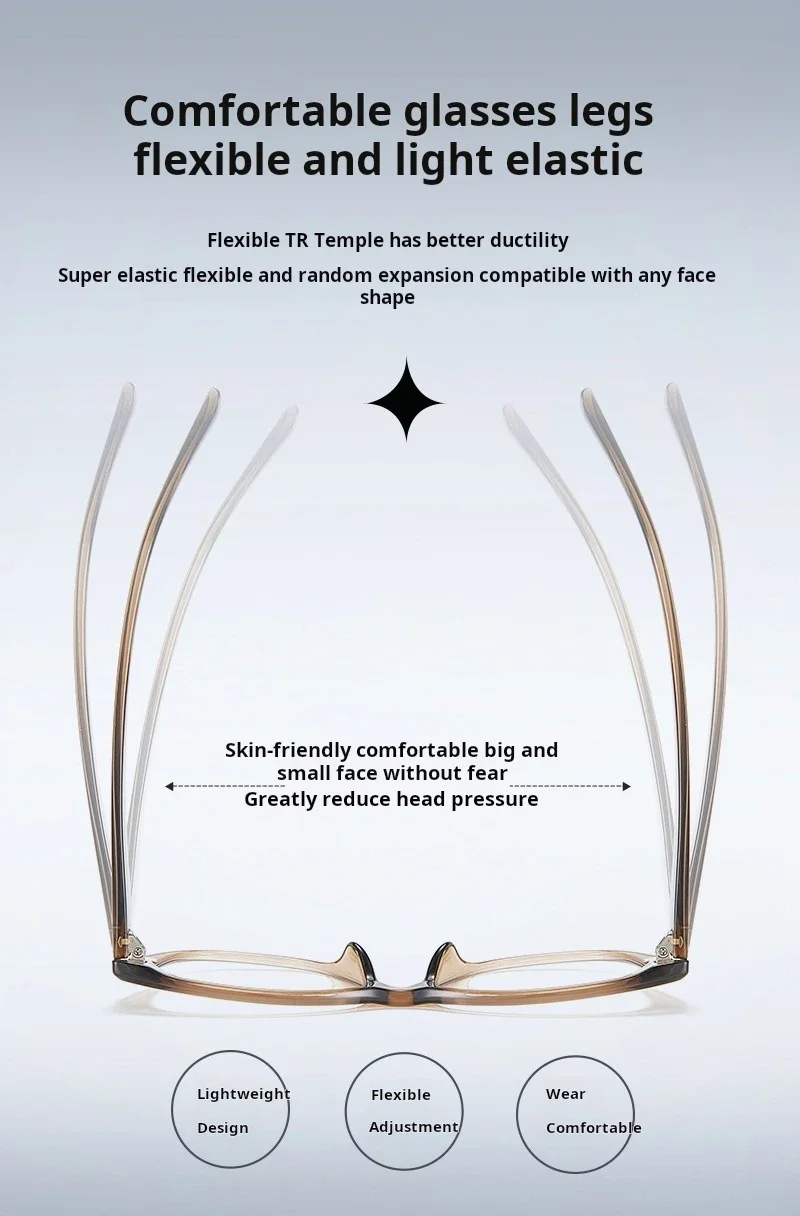 نظارات عين القطة النسائية الراقية من OLLYMURS TR90 ريترو خفيفة للغاية إطار نظارات طبية بصرية TR81132