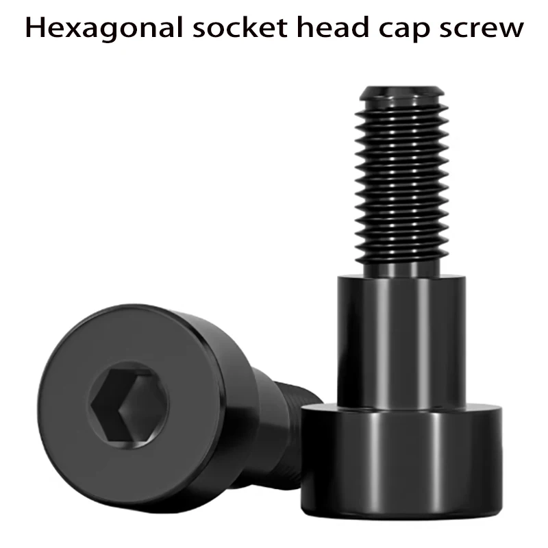 Black 304 Stainless Steel Hex Hexagon Socket Cap Head Roller Bearing Shoulder Screw Stuff Screw Allen BoltM2.5-M16
