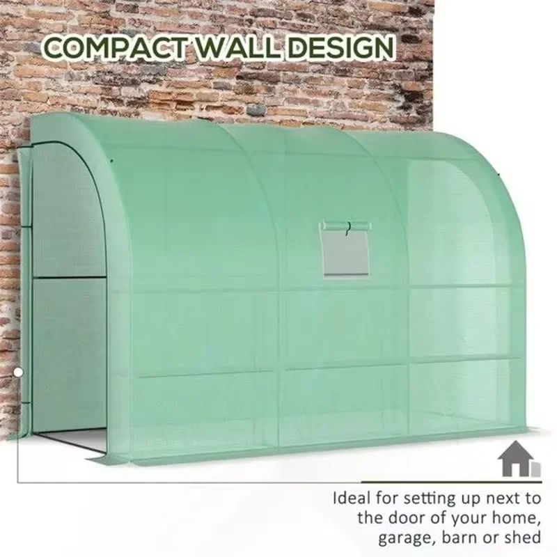 Walk In Garden Greenhouse for Outdoor Plant Growing Polycarbonate Aluminum Frame Easily Assembled