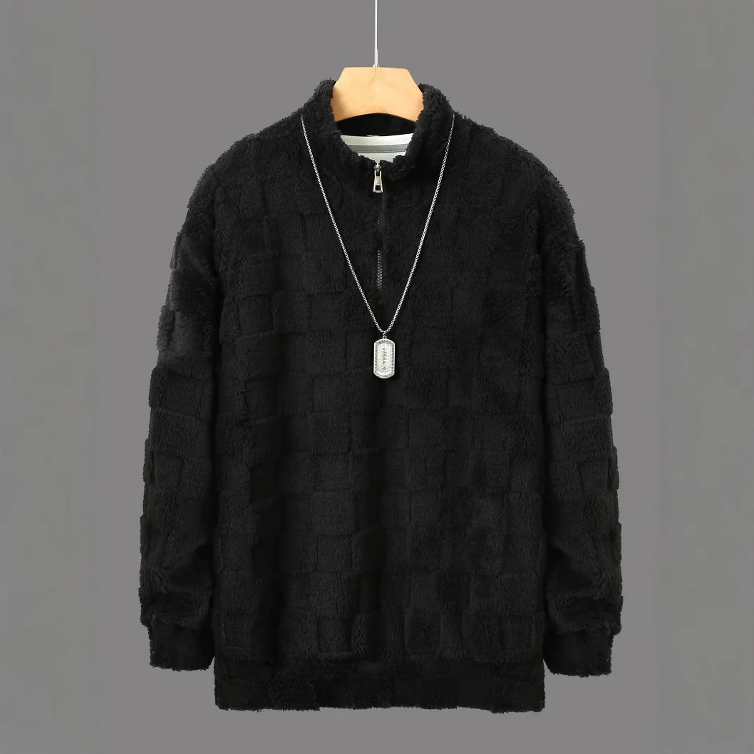 Popular Hooded Loose Sweater Autumn And Winter Casual Large Size Half Zipper Jacket