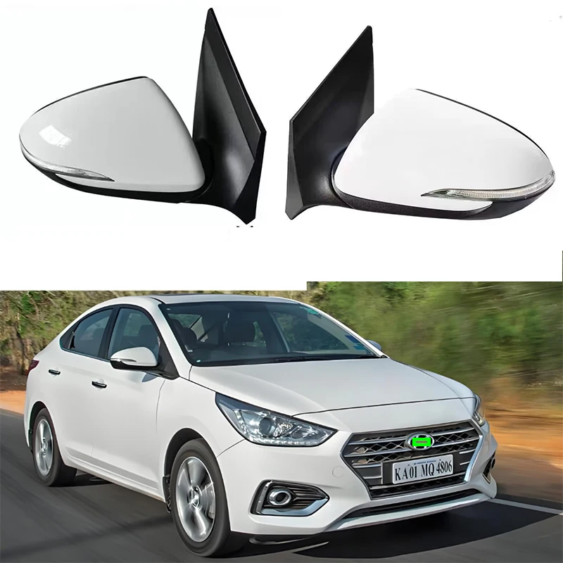 Pour Hyundai ACCENT/VERNA 2017-2023 Rétroviseur latéral gauche et droit Assemblage de rétroviseur OEM : 87610H6000