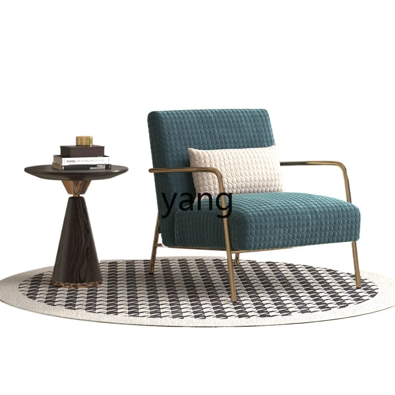

LTT modern light luxury living room balcony thousand bird grid fabric leisure chair