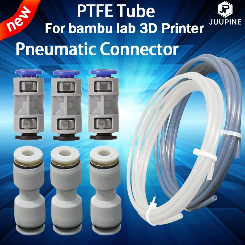 PTFE Tube 3D printer 2.5mm 4mm For Bamboo lab P1s/P1P/X1c/X1/X1E PTFE Tube 3D Printer Connector PTFE Tube 4mm Connector