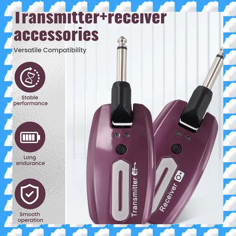 

ONGE Guitar Wireless System USB Rechargeable Wireless Guitar Transmitter Receiver Electric Guitar Bass Wireless System