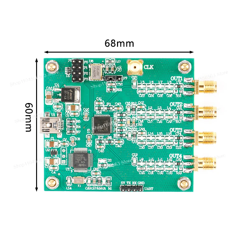 AD9959 4-Channel DDS Module – RF Signal Source Generator AT Command Serial Port Frequency Sweep AM