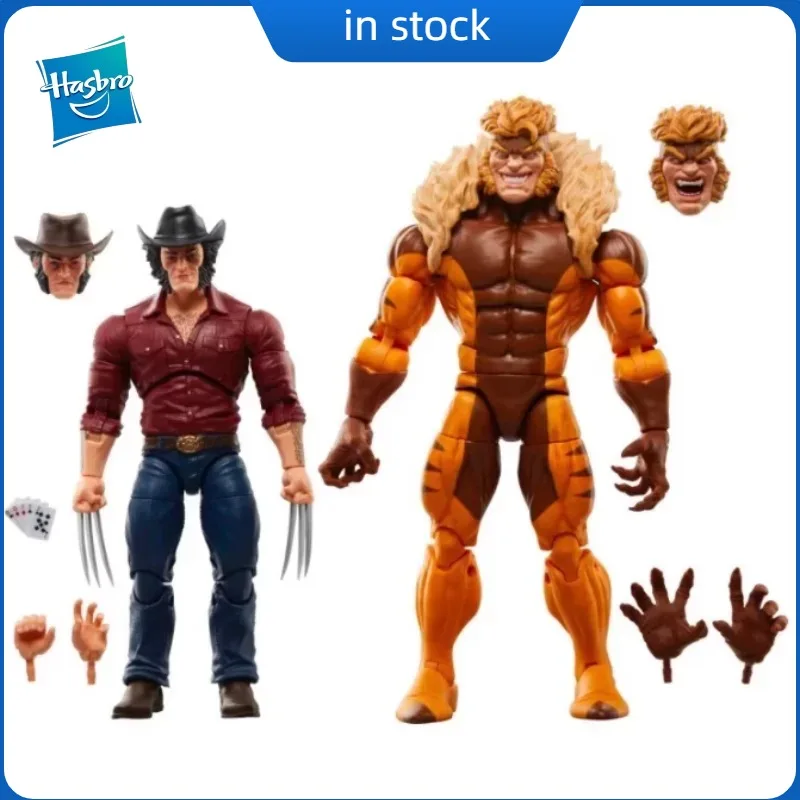 100% Original Marvel Legends Wolverine Sabertooth Tiger 50 aniversario vaquero Logan Duo colección de figuras de acción serie