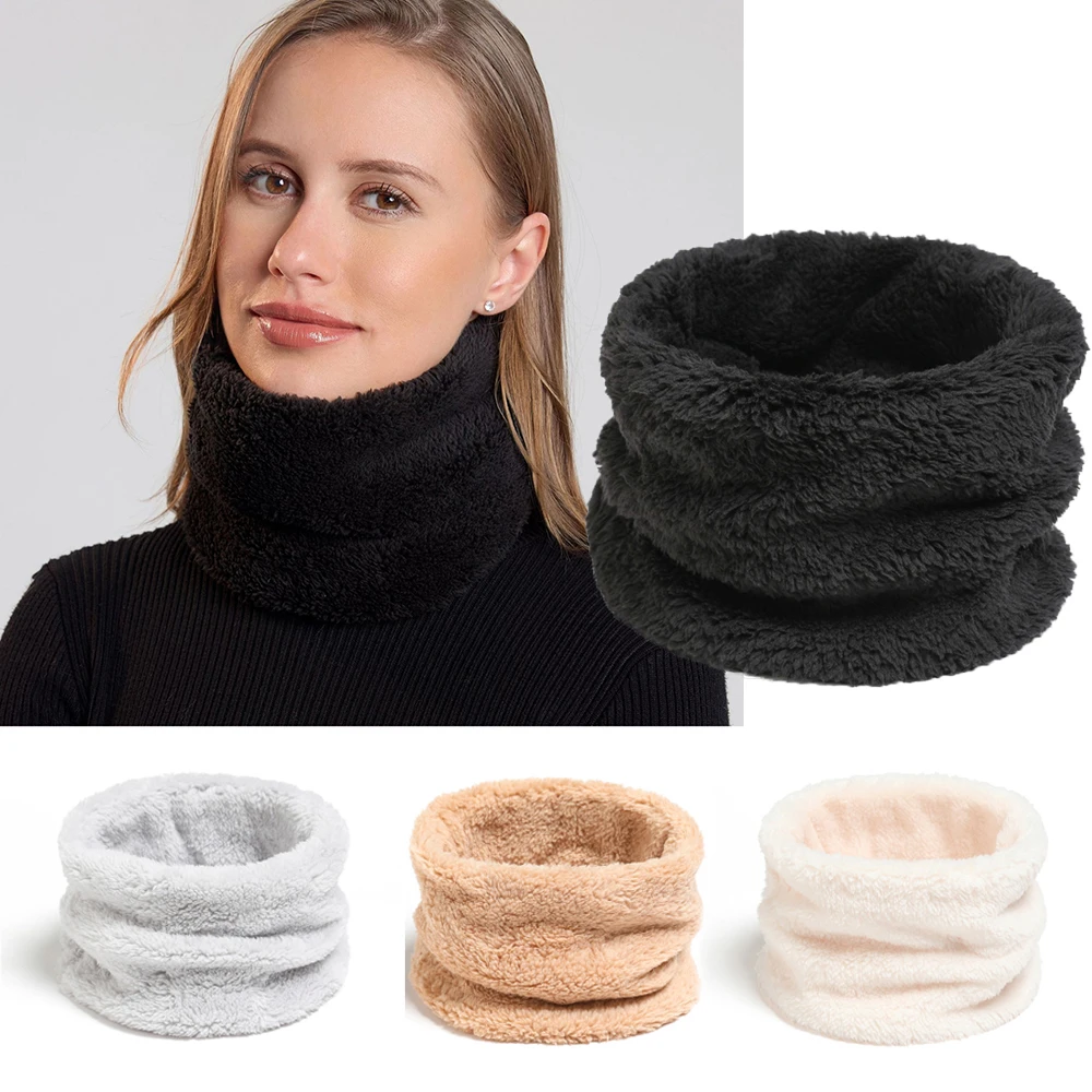 Cashmere Women\'s Neck Warmer Snood Women Winter Scarf Solid Thick Neckerchief Full Face Mask Muffler Outdoor Winter Accessories