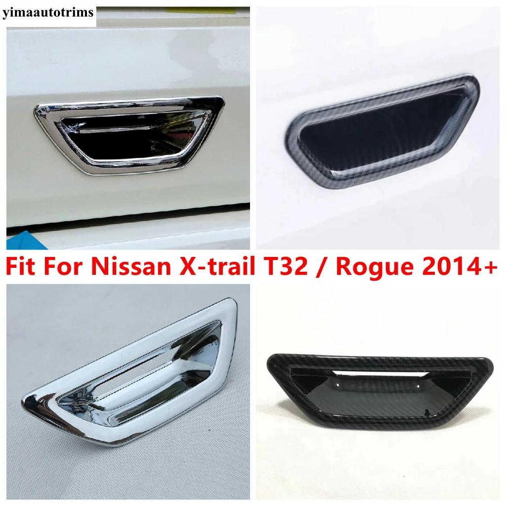 

Car Rear Tail Door Handle Bowl Frame Cover Trim ABS Chrome / Carbon Fiber Accessories For Nissan X-trail T32 / Rogue 2014 - 2021