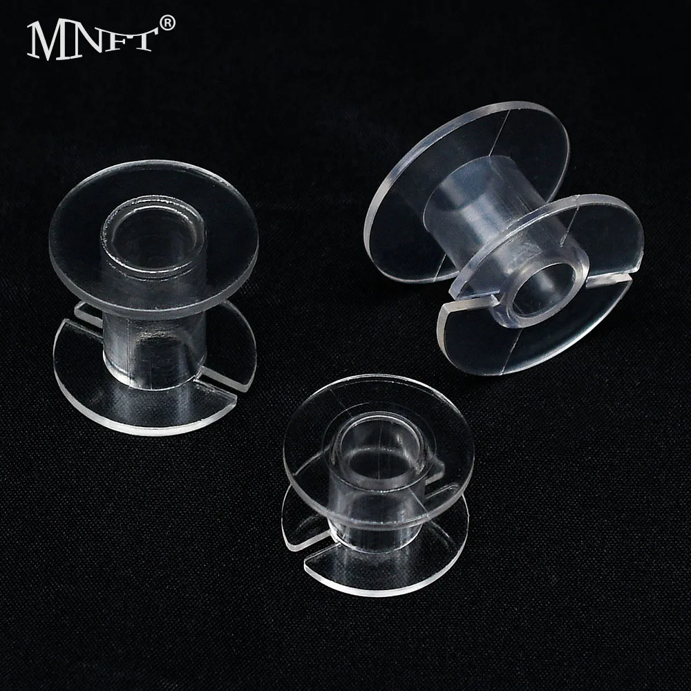 MNFT 4Pcs Fly Tying Empty Standard Bobbin Spools Thread Spool High Polymer Material Fly Fishing Tackle Tool