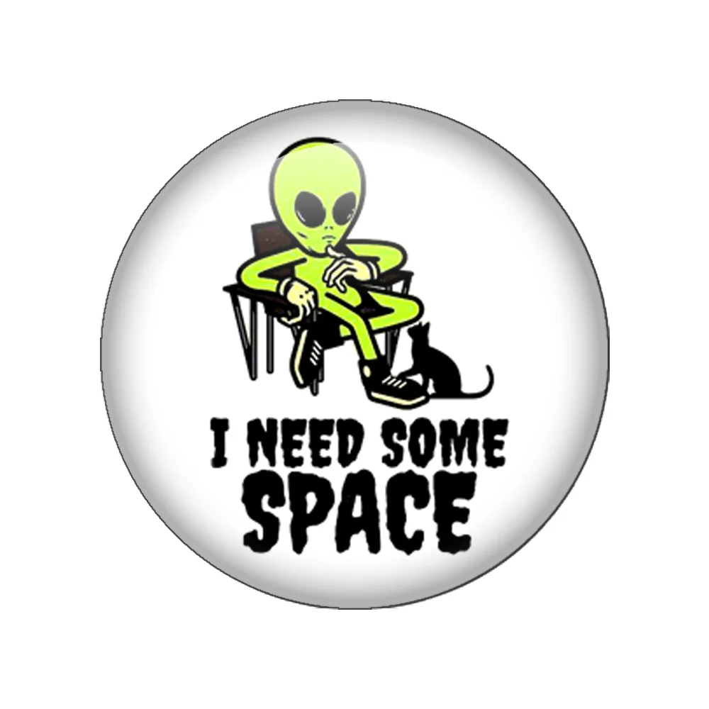 Funny Alien I believe in You Need To Get Home Cute 12mm-40mm Round Glass Demo  Back Making  Jewelry Findings Jewelry Gifts For