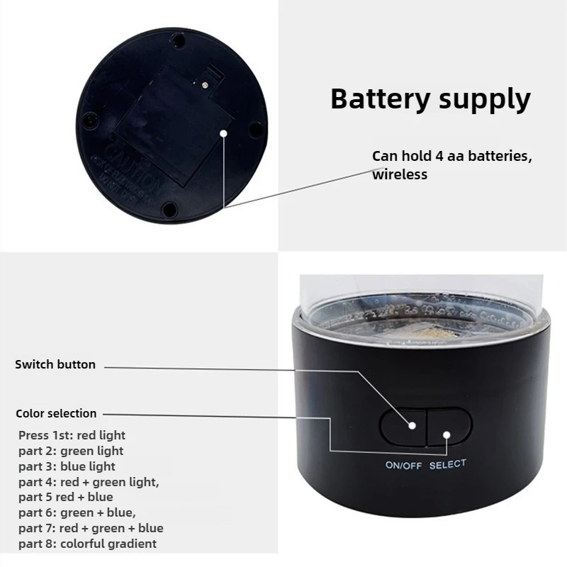 Medium sized simulation cylindrical LED jellyfish light USB plug-in rainbow jellyfish decorative atmosphere light small night