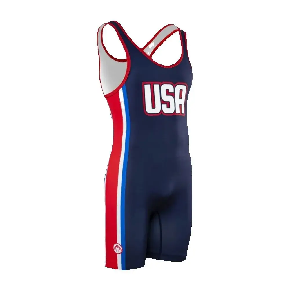 

Mens Professional Wrestling Singlet Clothing Sleeveless Suit Gym Skinsuit Weightlifting Tights Bodybuilding Running Speedsuit