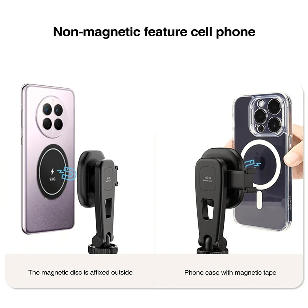 VRIG 360 °   Tripé magnético para telefone, suporte magnético para telefone magsafe, anel de luz de preenchimento para iphone 12 13 14 15 pro max, todos os telefones