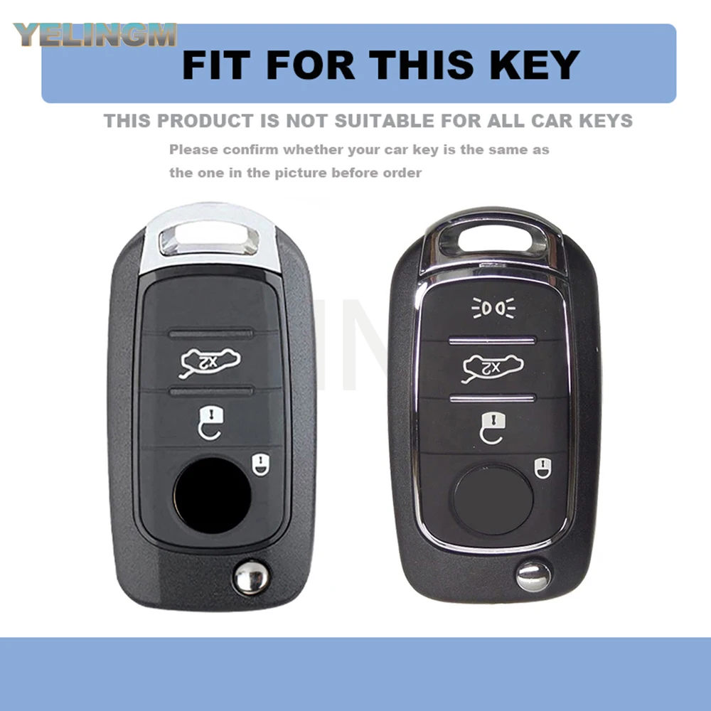 Transprent Flip Key Case Cover Shell for FIAT Tipo Toro Nuovo Freedom 500X Doblo Argo Grazie Protector Keyless Fob Accessories