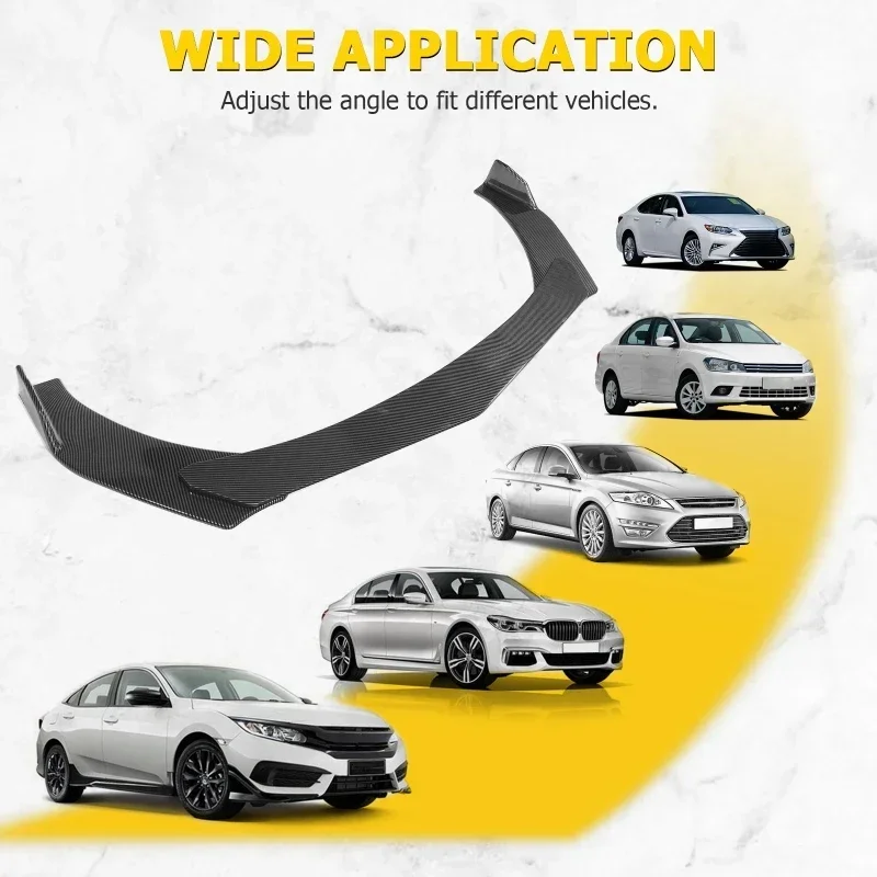 

3Pcs/set Universal Car Front Bumper Lip Body Kit Spoiler Trim Protection Spoiler Exterior Parts Universal Car Accessories