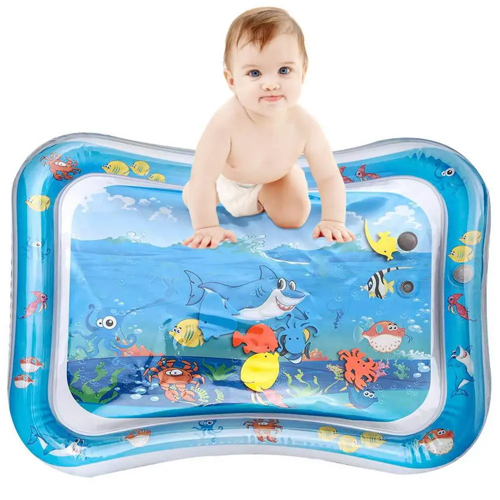 Sea Animal Print Baby Inflatable Play Mat Infant Toy for Newborn Boy Girl Water Entertainment Playing Swimming Games Toys