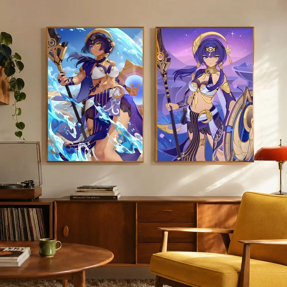 Game Character G-Genshin Impact Candace Poster Digital Solvent Print Waterproof PP Fade-Resistant Wall Art Room Decor Gift