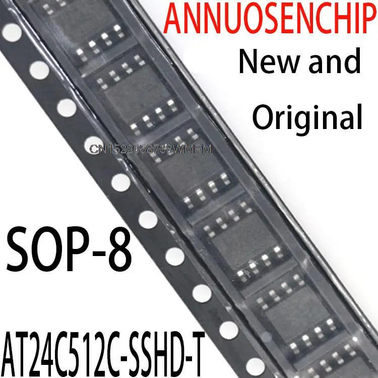 10PCS 24c512 2FC memory SOP-8 I2C-Compatiable (2-wire) Serial EEPROM 512-Kbit AT24C512C-SSHD-T