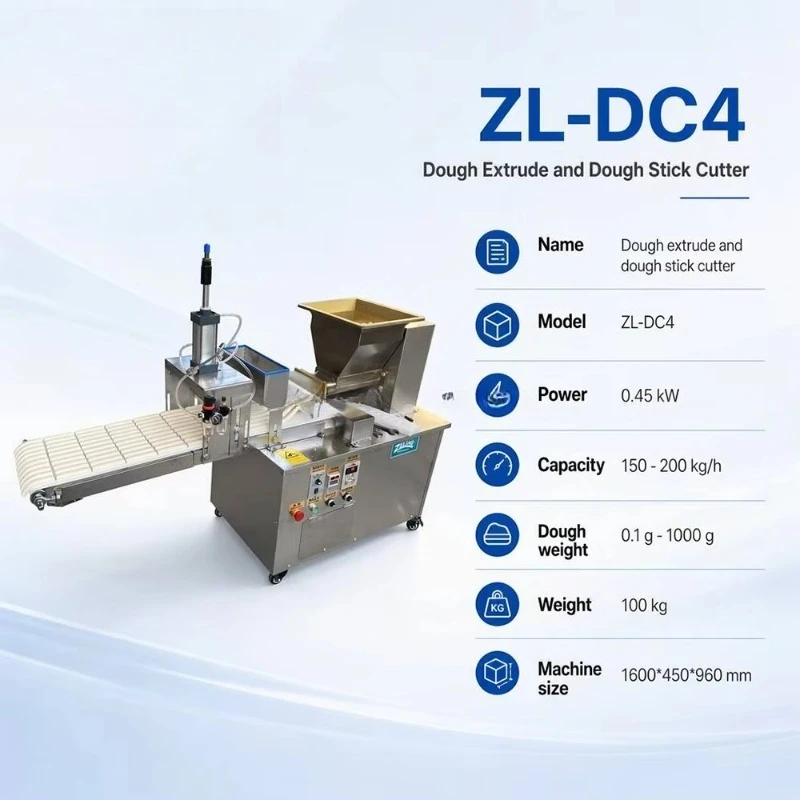 Automatic Dough Extruder and Stick Cutter Machine 150-200KG/H with Customizable Round Square Strips Molds for Food Snack Factory