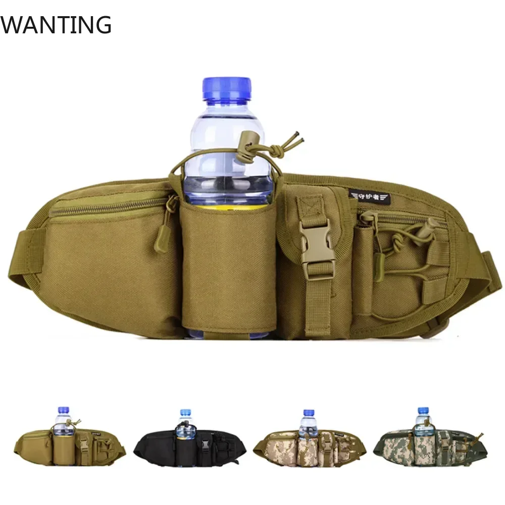

Men Fanny Waist Pack Belt Hip Bum Bag Travel Hiking Male Durable Nylon Water Bottle Kettle Molle Sling Chest Bags