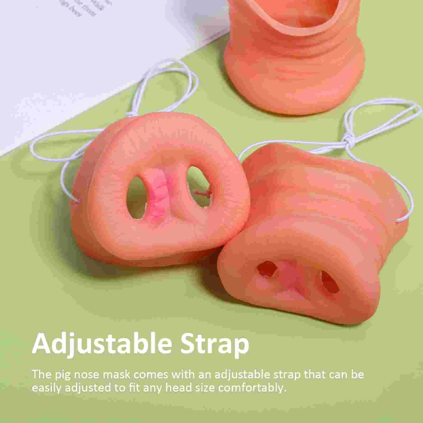 3 Pcs Animal Vinyl Nose Elastic Band Pig Fake Face Mask Performance Prop Masquerade