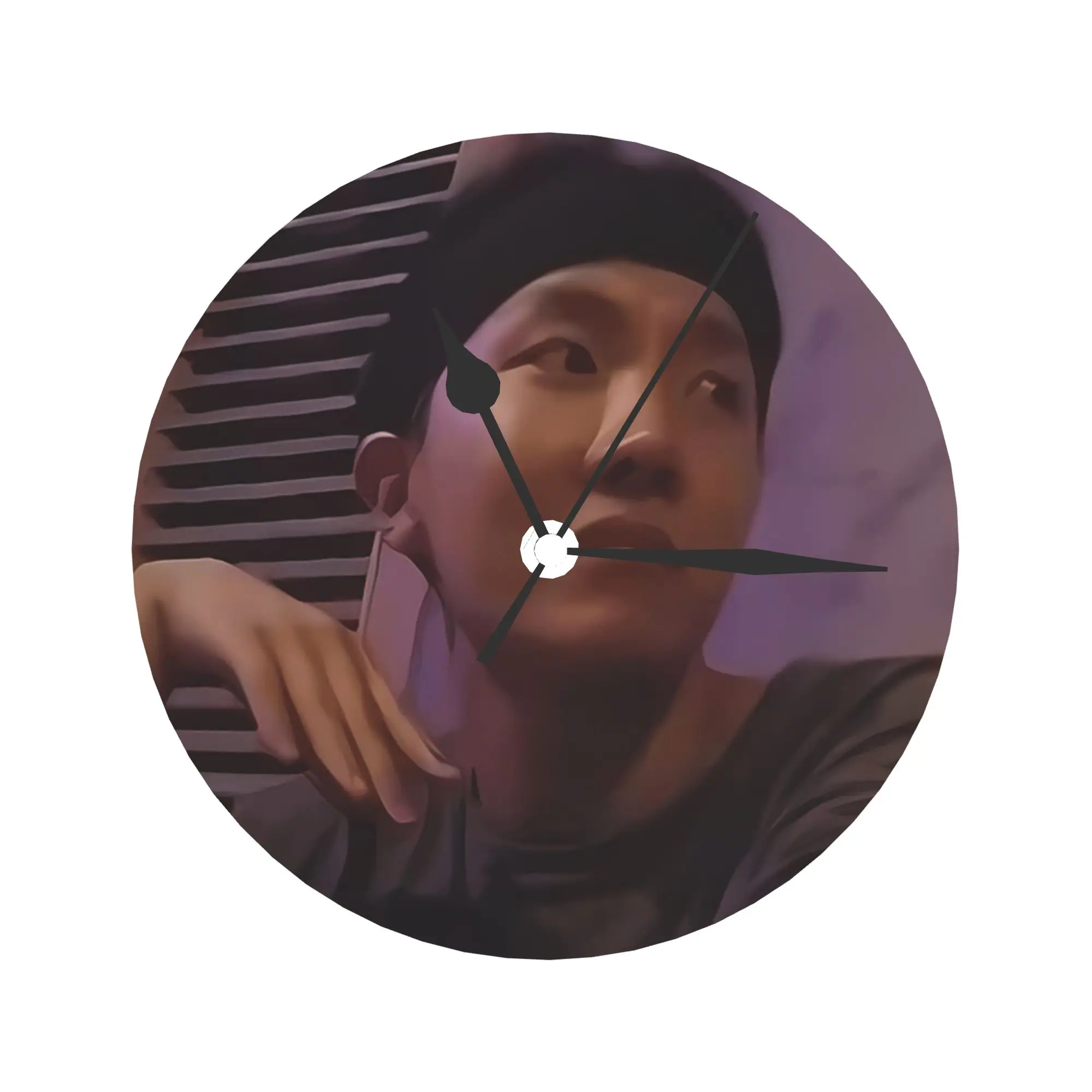 Jhope الحكم بصمت ميمي ساعة حائط غرفة الديكور ساعة مستديرة صامتة لغرفة النوم المعيشة المطبخ المنزل