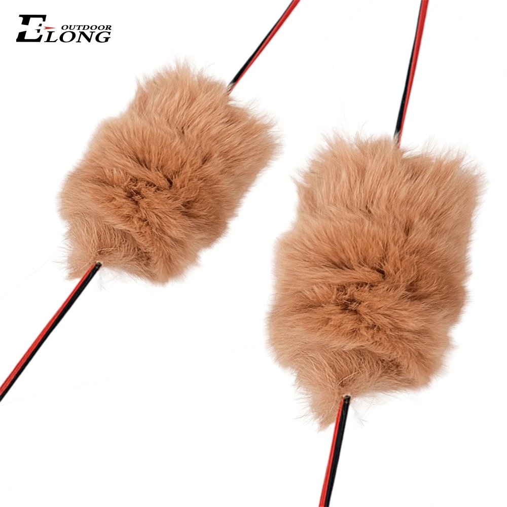 4 Pairs Elong Archery Rabbit Fur Bow String Silencers Bowstring Shock Absorber Dampeners Shooting Accessories