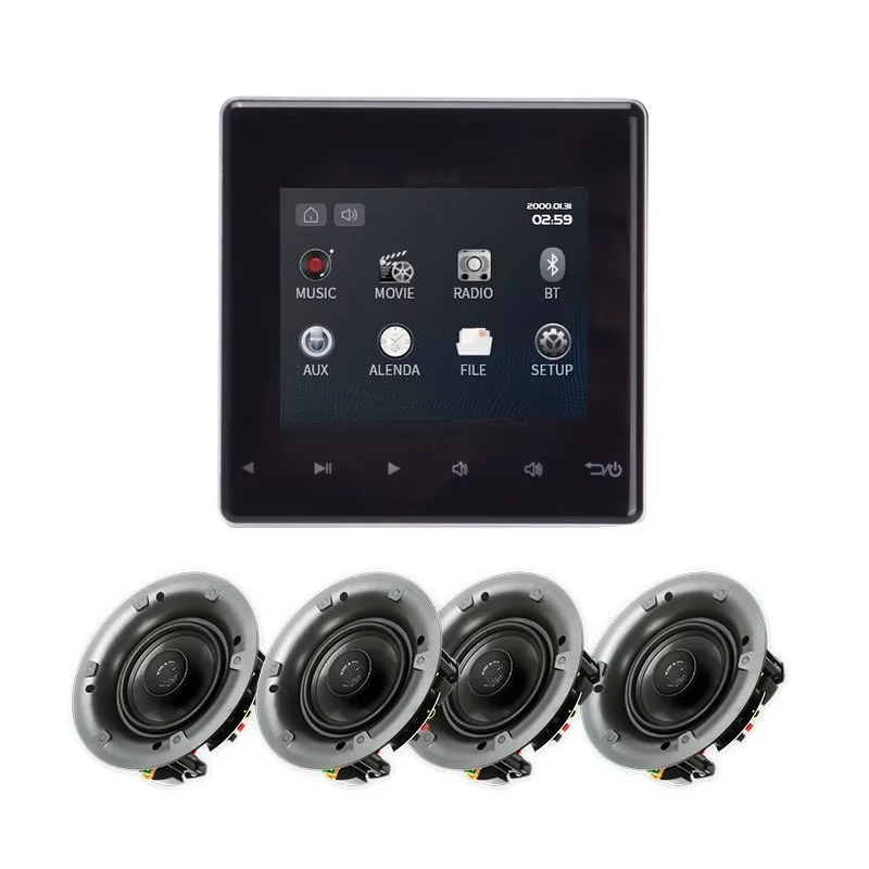 

4-дюймовый фон-музыкальный хост, независимое воспроизведение музыки, интеллектуальная система управления, домашняя автоматизация, настенный усилитель с синим зубом