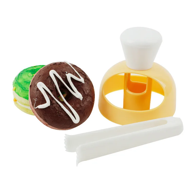

Donut Cake Mould With Dipping Plier DIY Doughnut Cutter Biscuit Stamp Mould Desserts Cutter Maker Mold Kitchen Baking Tool