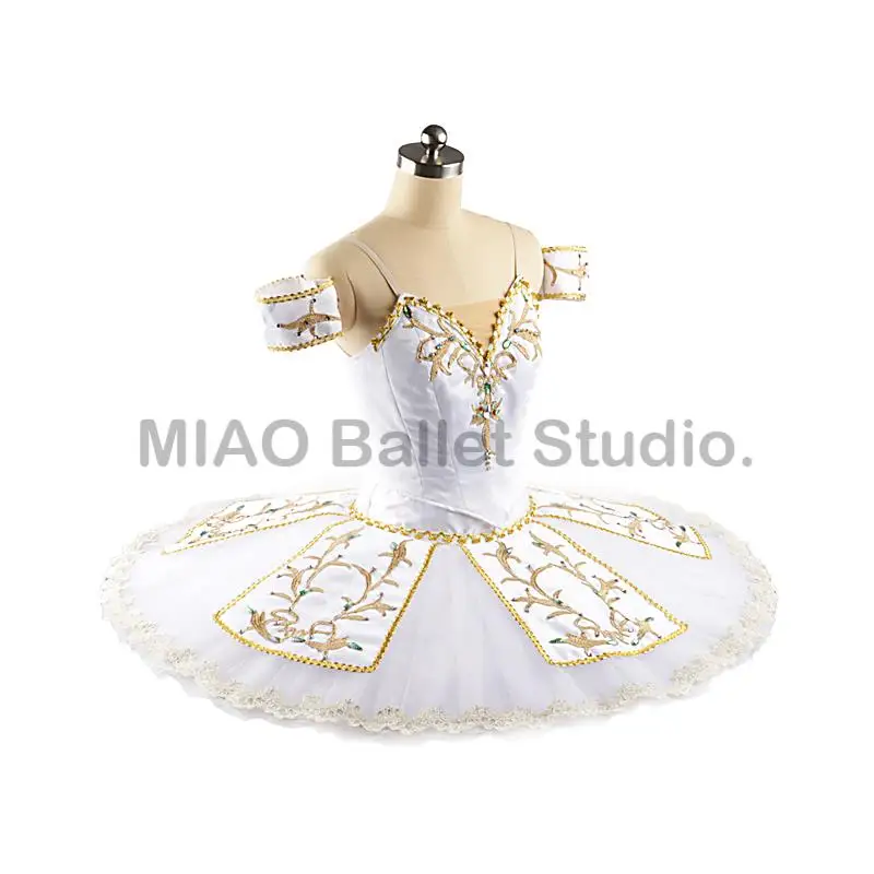 Split Paquita Wedding Scene classical Tutu Costume professional for women White Gold Platter Ballet Tutu Pancake adult0106