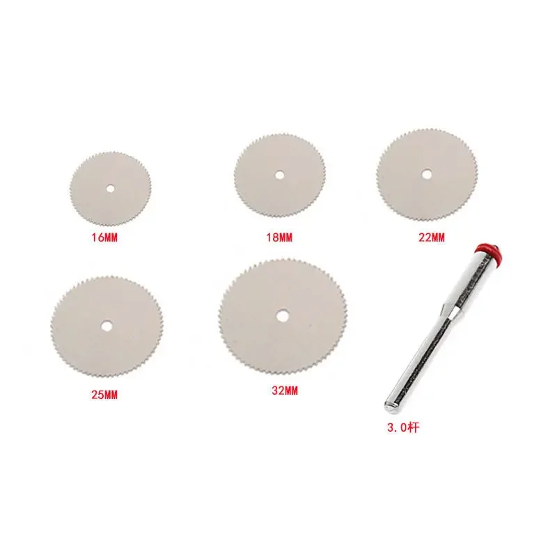 

10PCS 16mm 18mm 22mm with 2rod S.S Wood Cutting Disc Dremel Rotary Tool Circular Saw Blade Dremel Cutting Tools For Woodworking