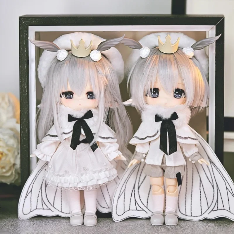 Piccodo Haneko 12cm Bjd Action Doll Gray Hair Movable Joints Collectible Figure Fashion Dress Up Handmade Toy For Collectors